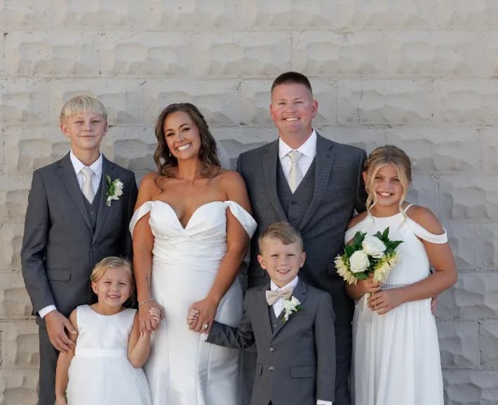 Chris Nuckols with his wife, Sara, and their four children